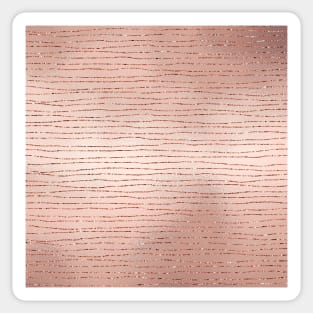 Pink Rose Gold Foil Metallic Stripes Pattern Sticker